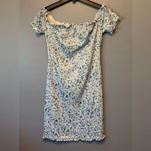 Y2K Mini Light Blue Floral Dress